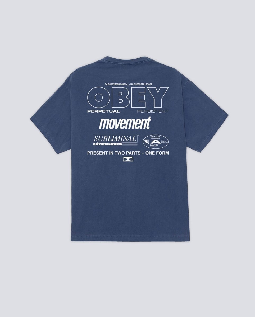 Camiseta Obey Persistent Movement Azul Hombre 167924207-DDEN