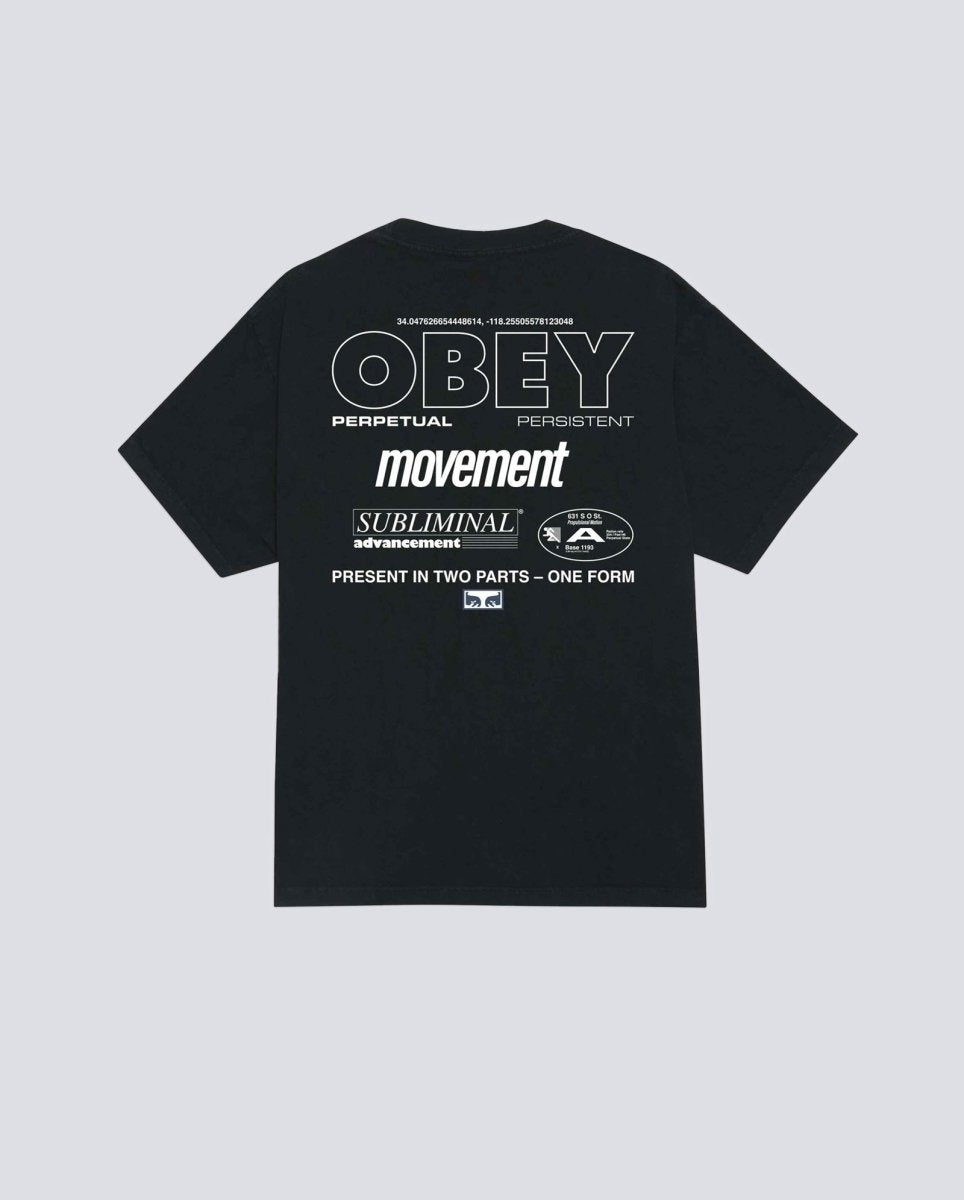 Camiseta Obey Persistent Movement Negro Hombre 167924207-PTB
