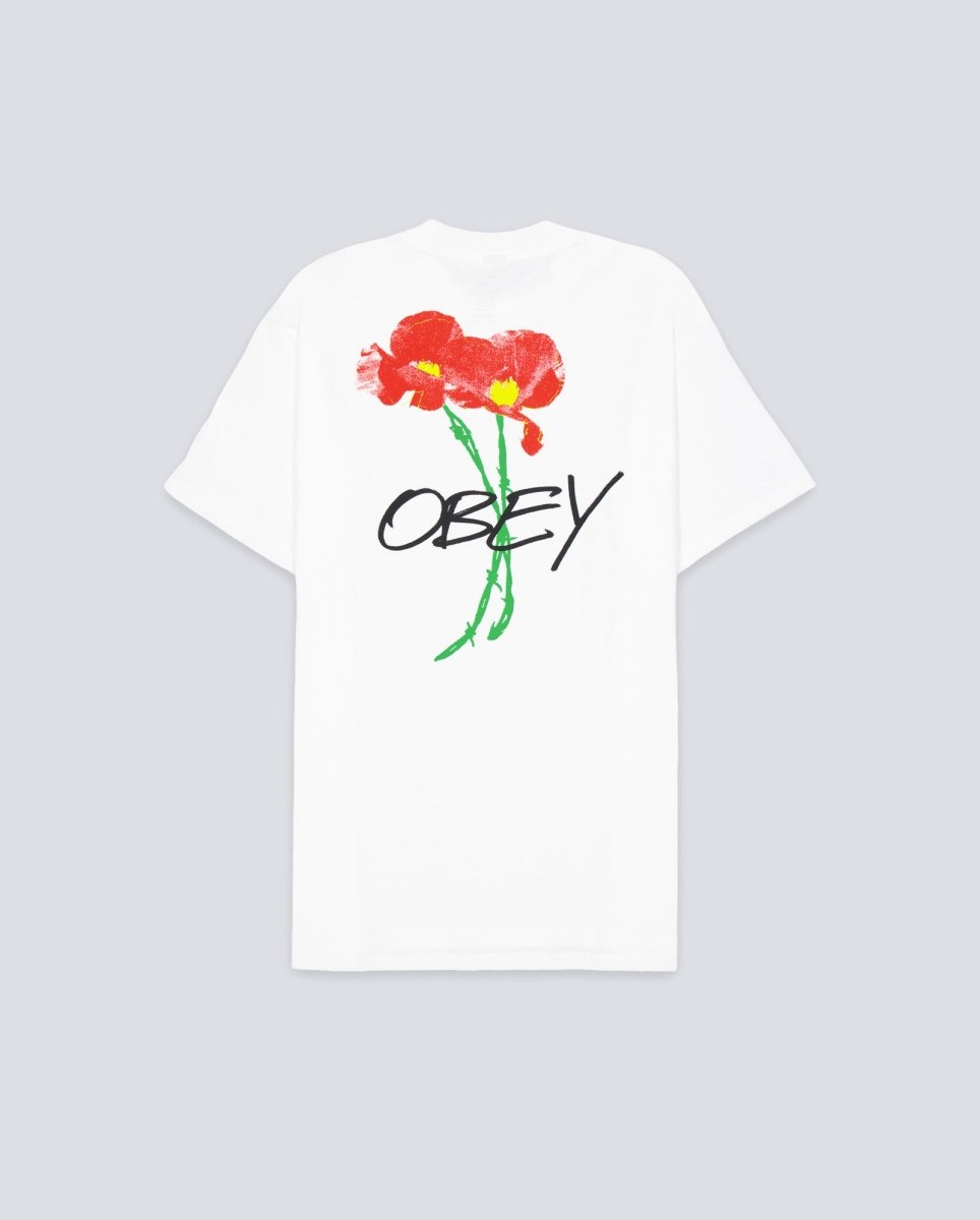Camiseta Obey Poppies Blanco Unisex  165264123-WHT