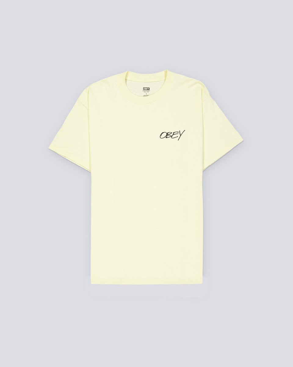 Camiseta Obey Poppies Pale Amarillo Unisex 165264123-PLY