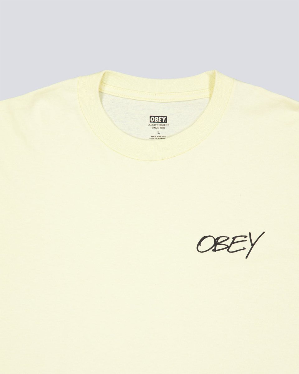 Camiseta Obey Poppies Pale Amarillo Unisex 165264123-PLY