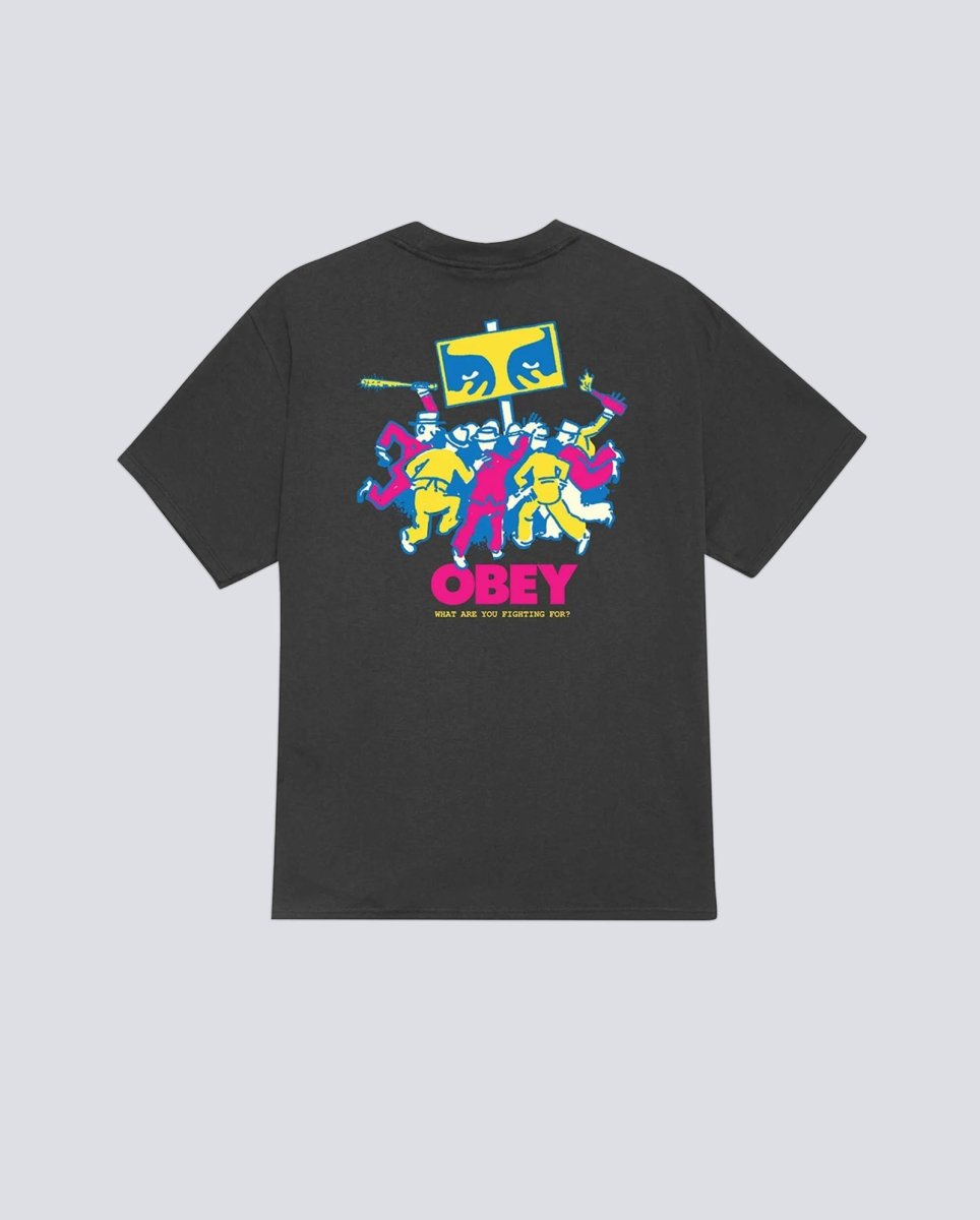 Camiseta Obey Steady Mobbin Gris Hombre 165264271-VBL