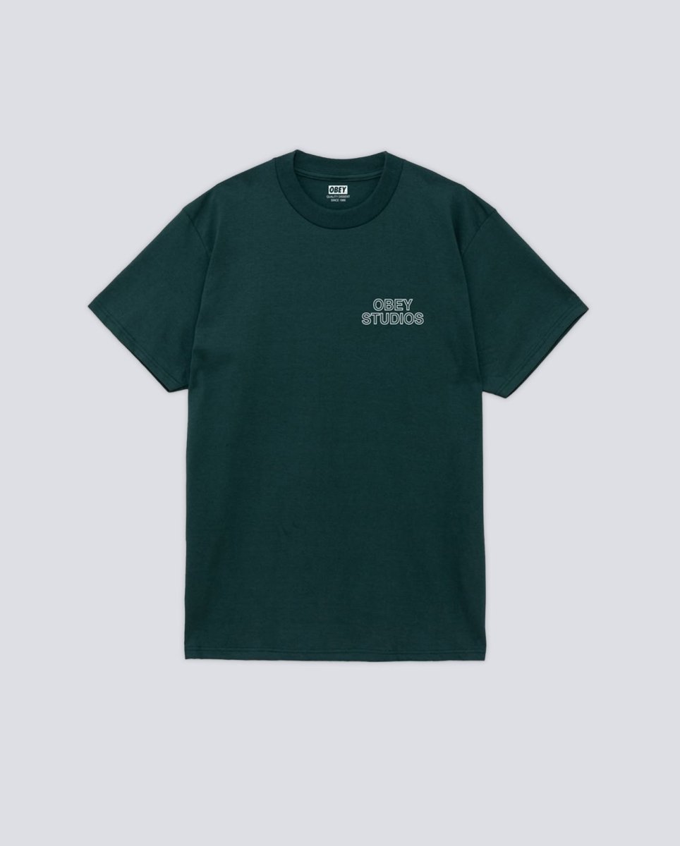 Camiseta Obey Studios Palette Rain Forest Verde Hombre 165264052-RFR