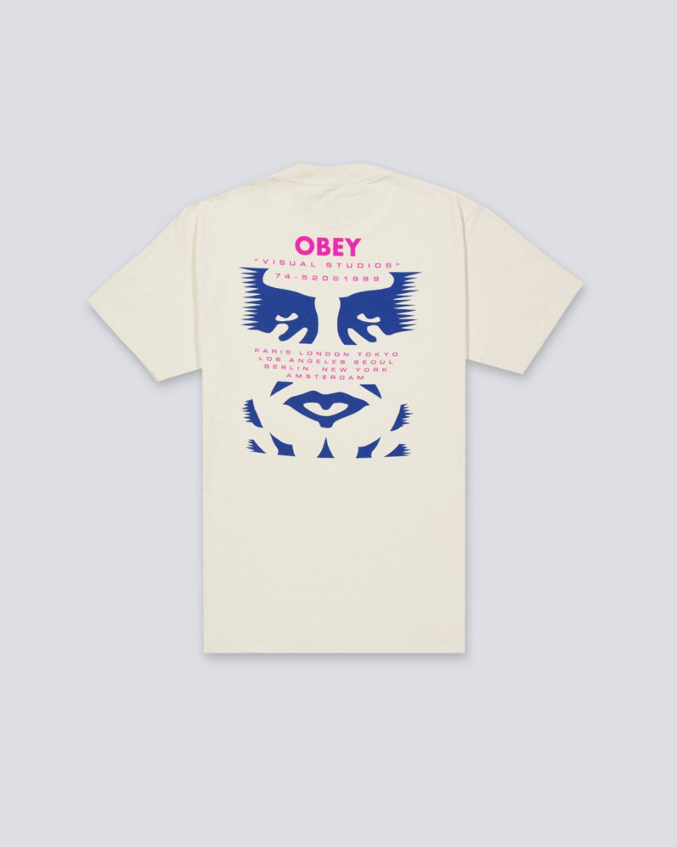 Camiseta Obey Visual Studies Beige Hombre 165264136-CRM