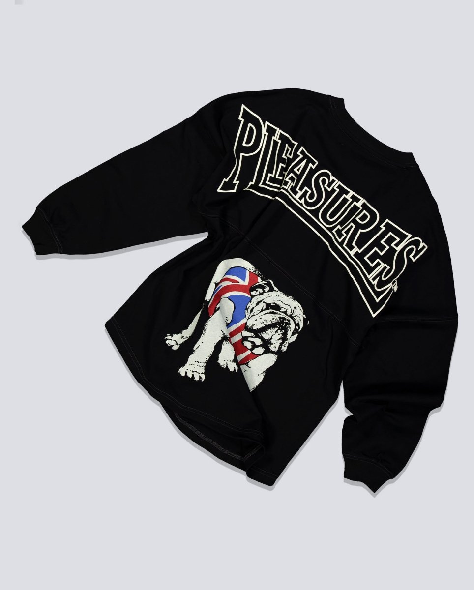 Camiseta Pleasures Bulldog Heavyweight Long Sleeve Negro Unisex