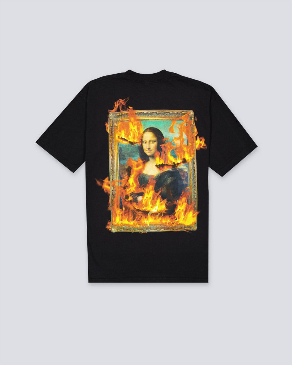 Camiseta Pleasures Burn Again Blanco Hombre P25SP056-BLACK