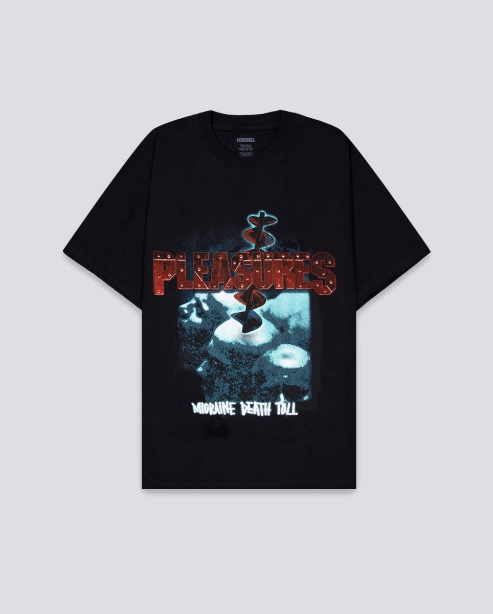 Camiseta Pleasures Migraine Negro Unisex P25SU056-BLACK