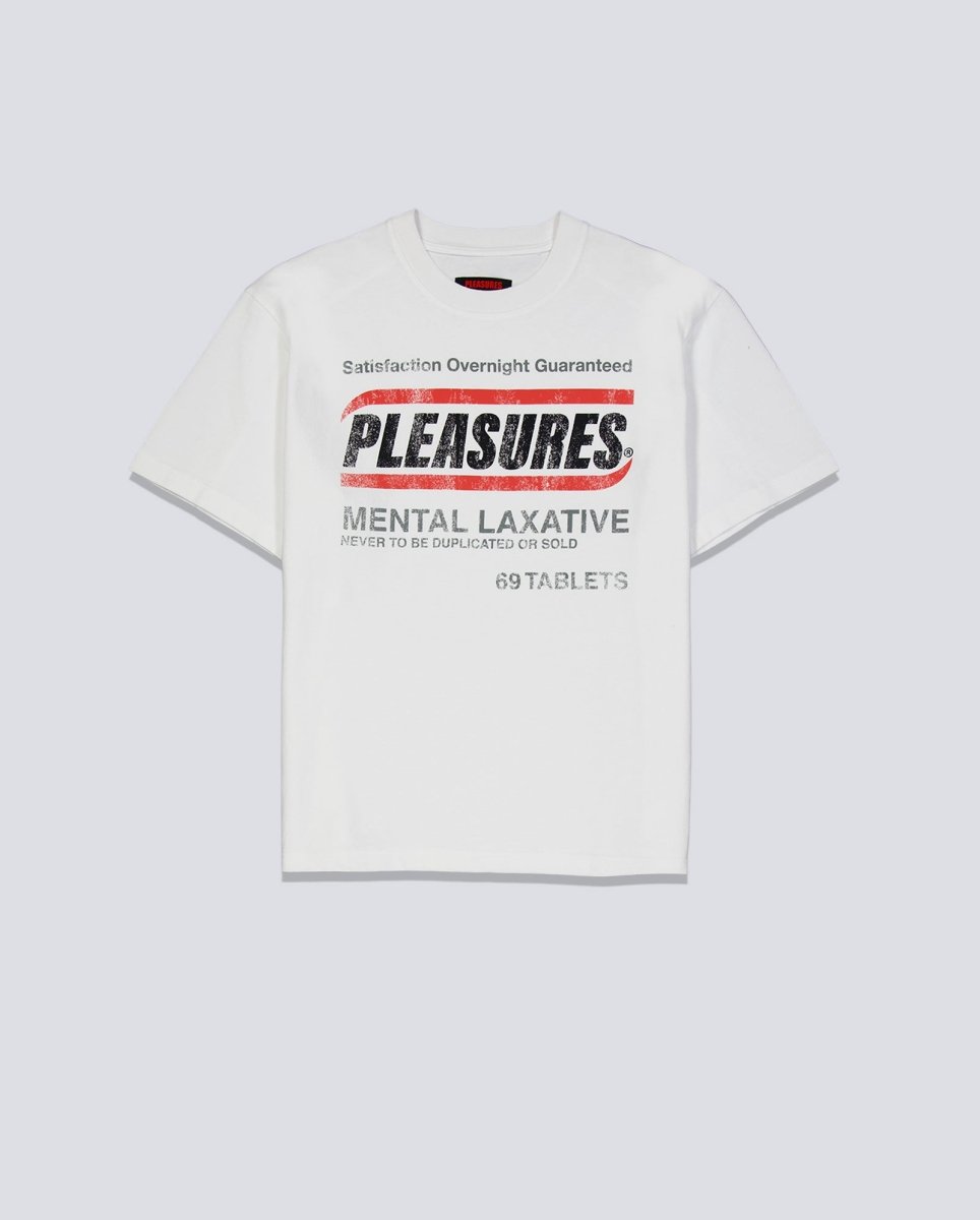 Camiseta Pleasures Relief Heavyweight Blanco Unisex