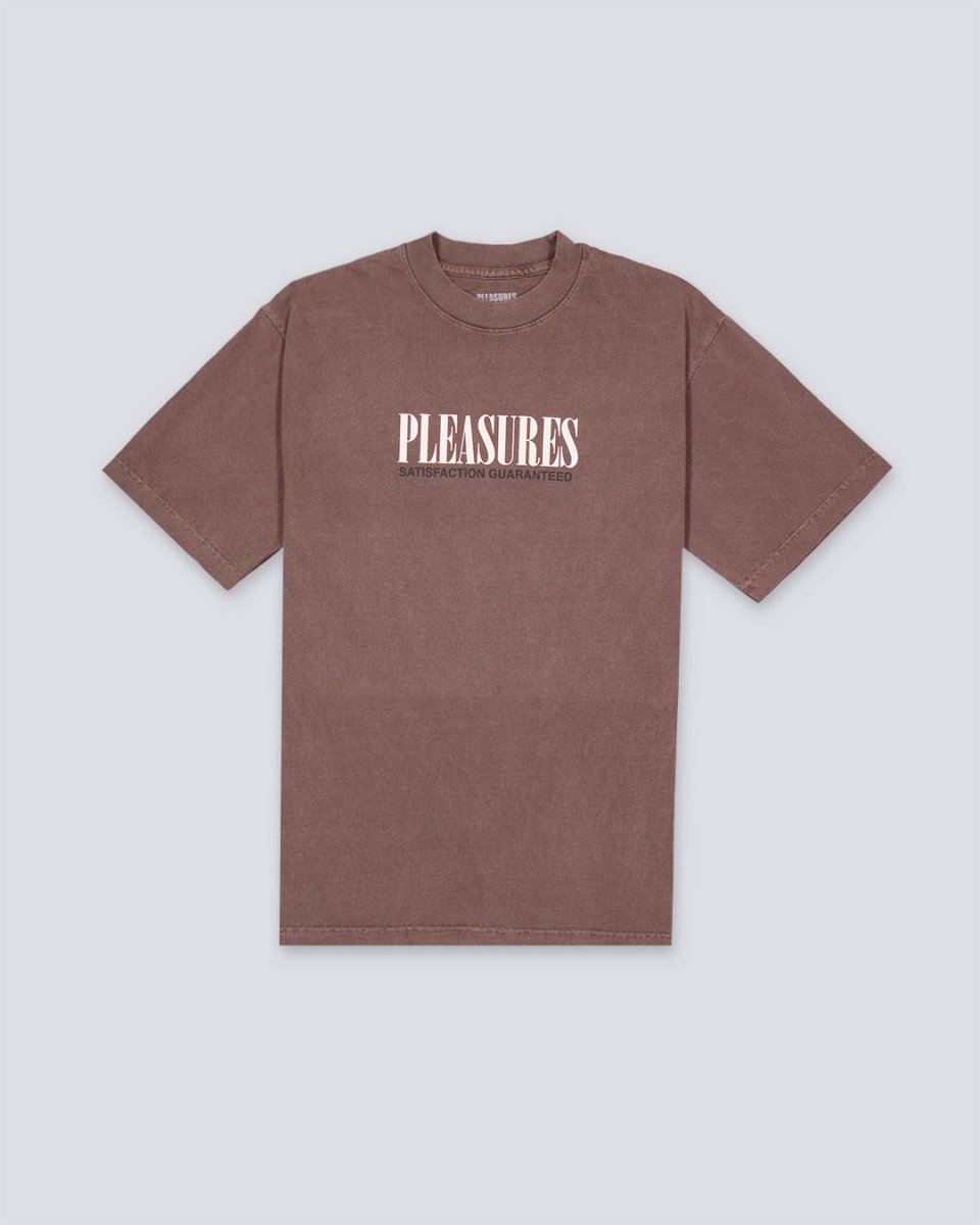 Camiseta Pleasures Satisfaction Marrón Hombre P25SP052-BROWN
