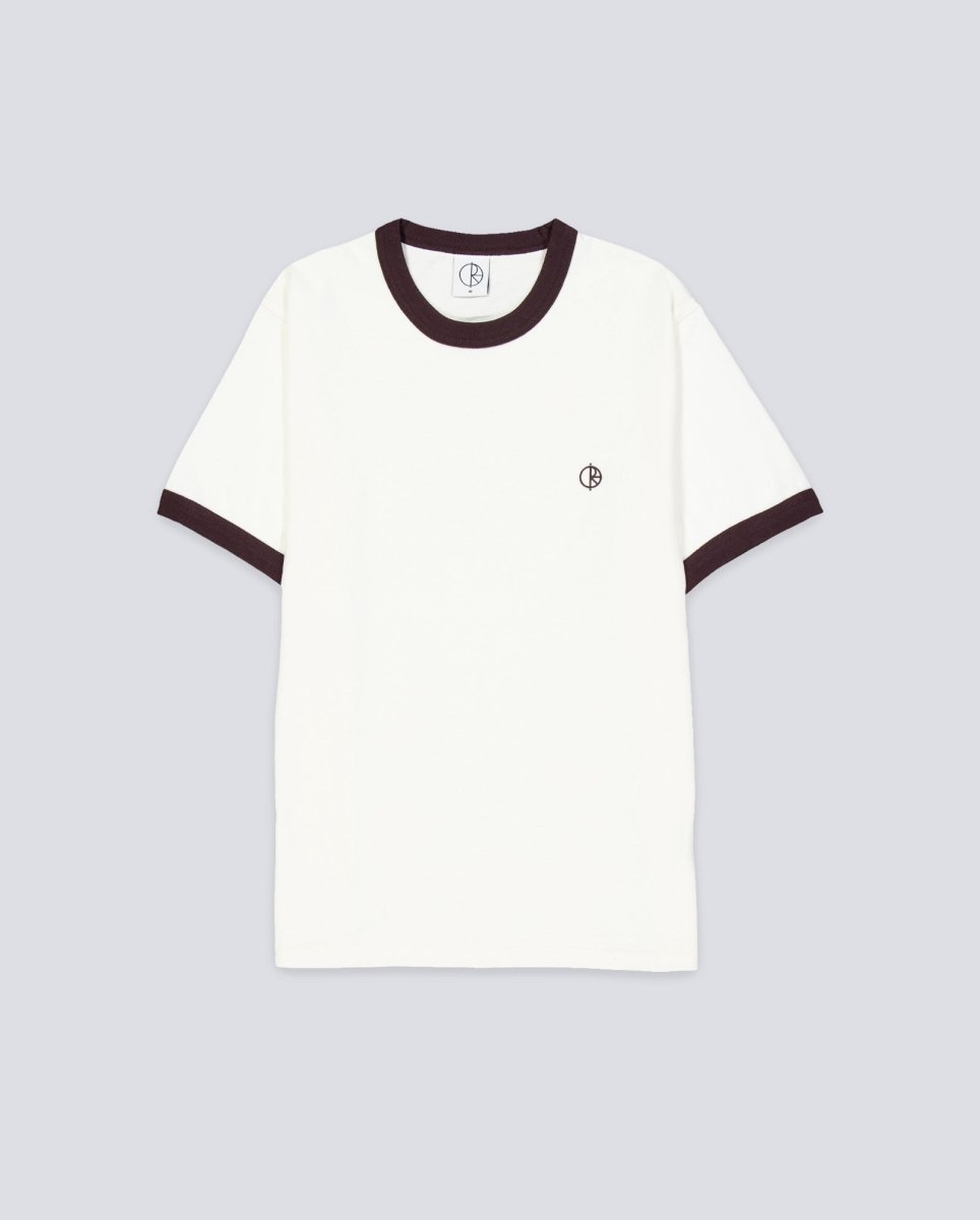 Camiseta Polar Skate Co Ringer Blanco Y Marrón Unisex POLARFW25-10