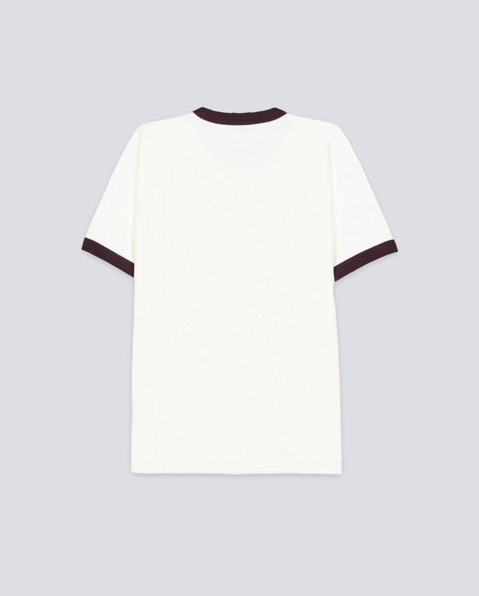Camiseta Polar Skate Co Ringer Blanco Y Marrón Unisex POLARFW25-10