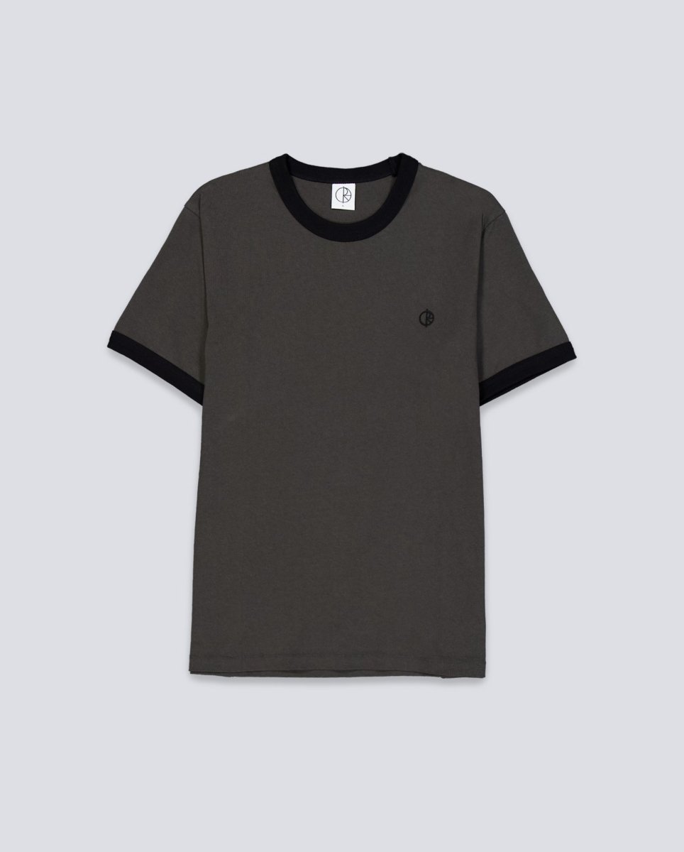 Camiseta Polar Skate Co Ringer Gris Y Negro Unisex POLARFW25-11