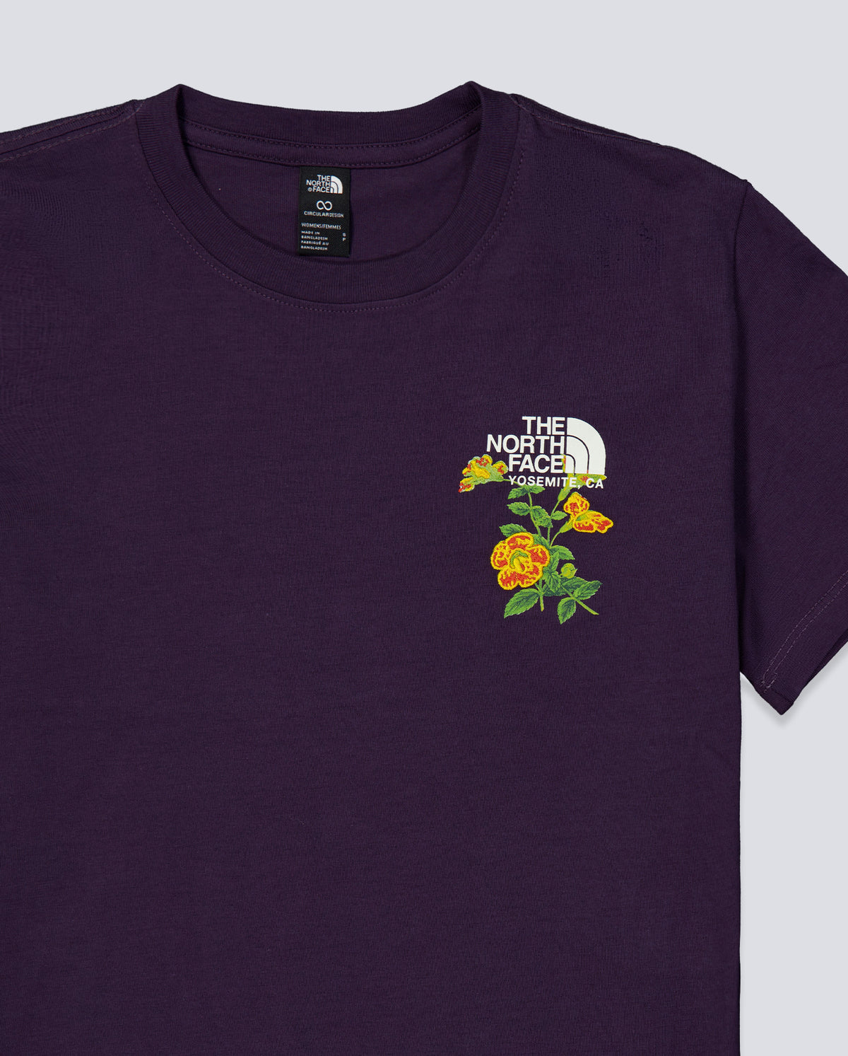 Camiseta The North Face Flora Embro Regular Morado Mujer NF0A8G9QG5O1