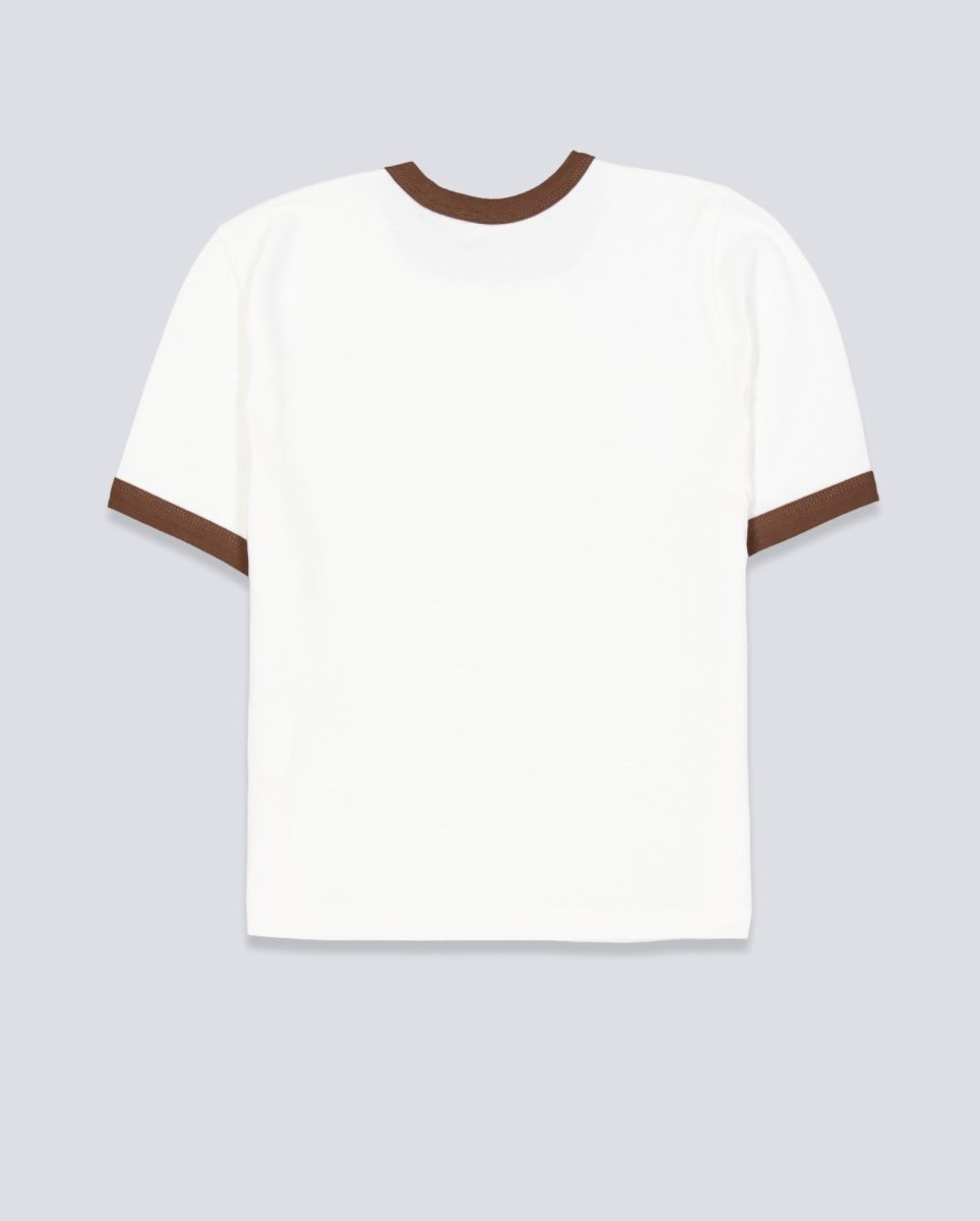 Camiseta Vans Center Chest Ringer Blanco Mujer VN000TXSC9F1
