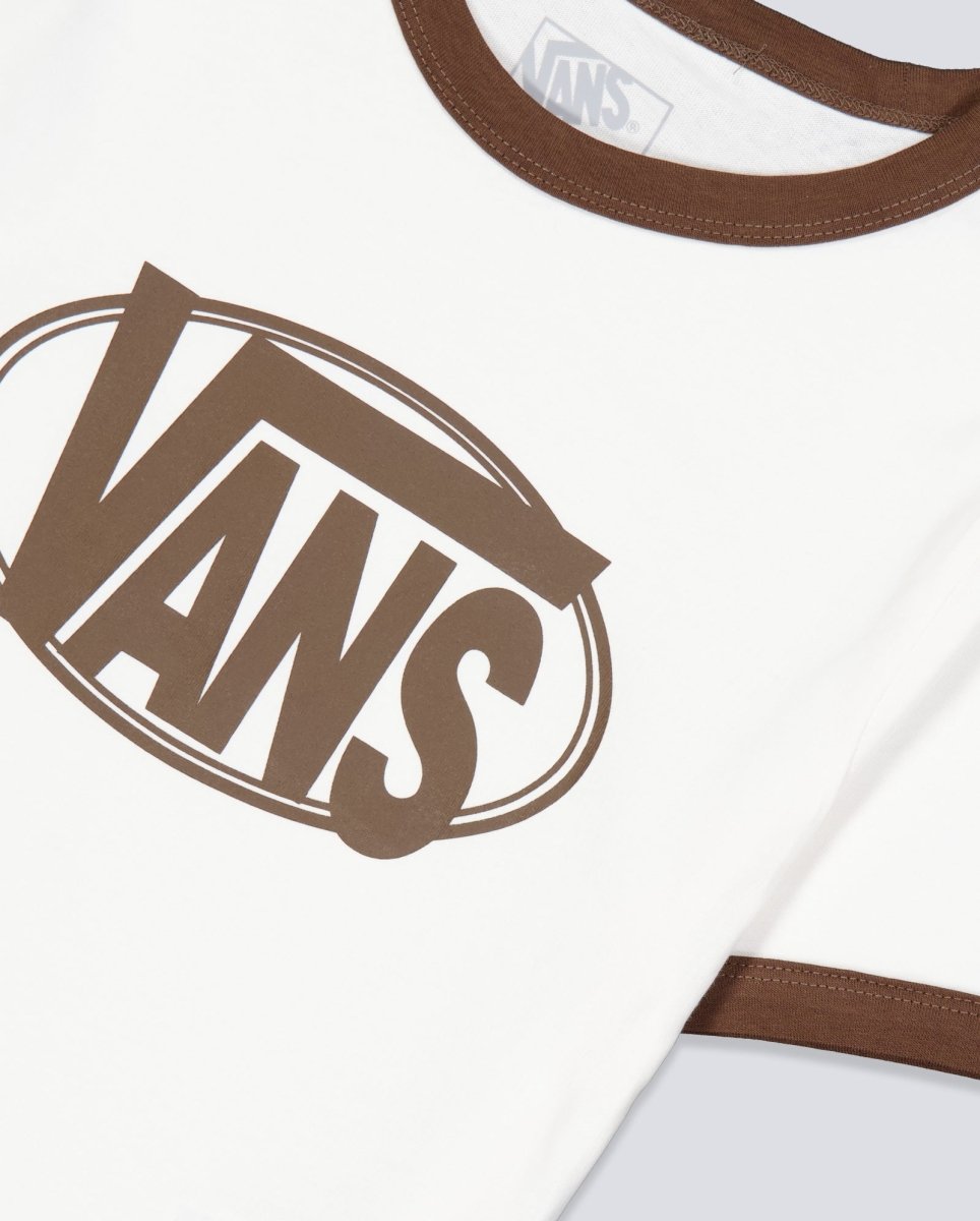 Camiseta Vans Center Chest Ringer Blanco Mujer VN000TXSC9F1