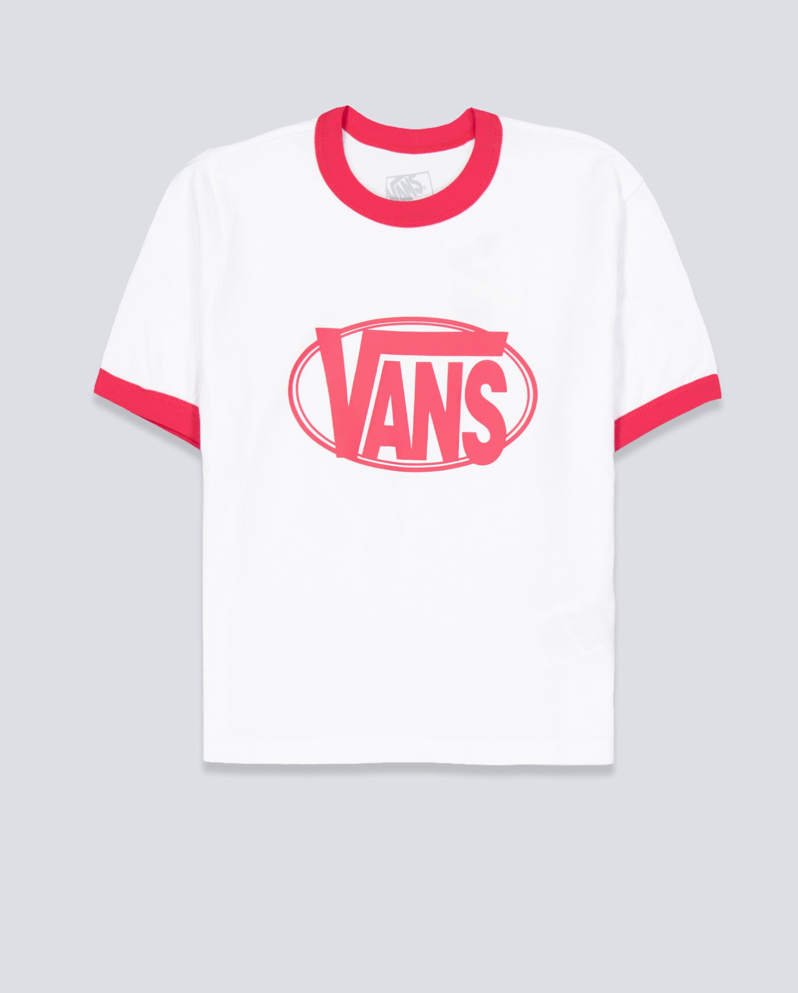 Camiseta Vans Center Chest Ringer Rojo Mujer VN000TXSWHT1