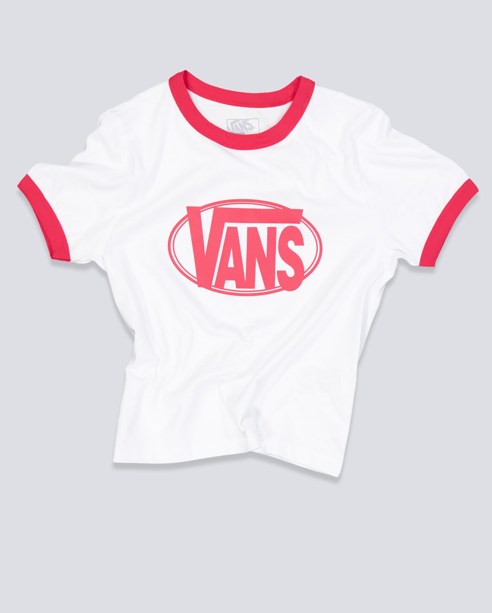 Camiseta Vans Center Chest Ringer Rojo Mujer VN000TXSWHT1
