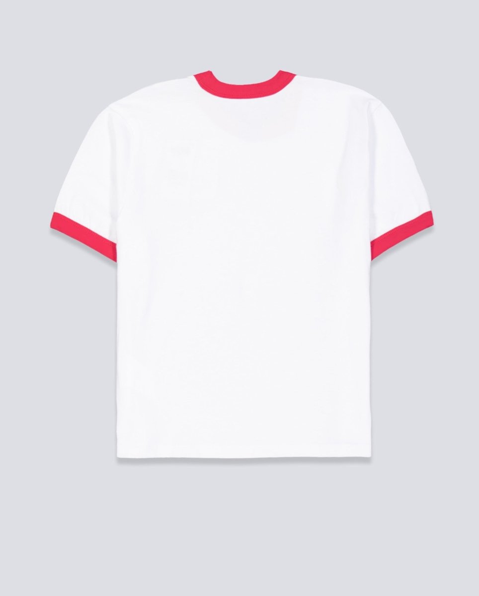 Camiseta Vans Center Chest Ringer Rojo Mujer VN000TXSWHT1