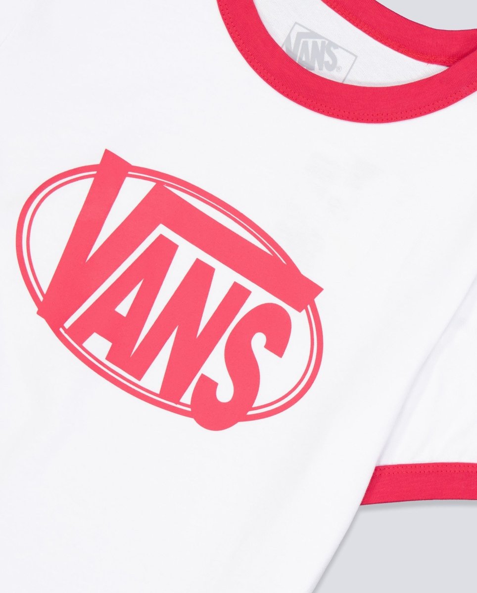 Camiseta Vans Center Chest Ringer Rojo Mujer VN000TXSWHT1