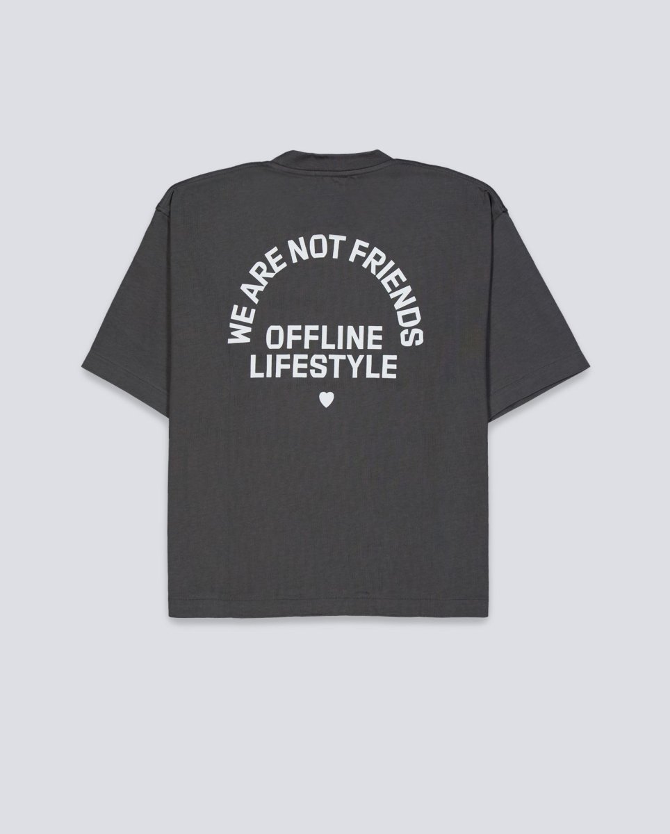 Camiseta We Are Not Friends Boxy Offline Love Gris Unisex WANFSS25-36