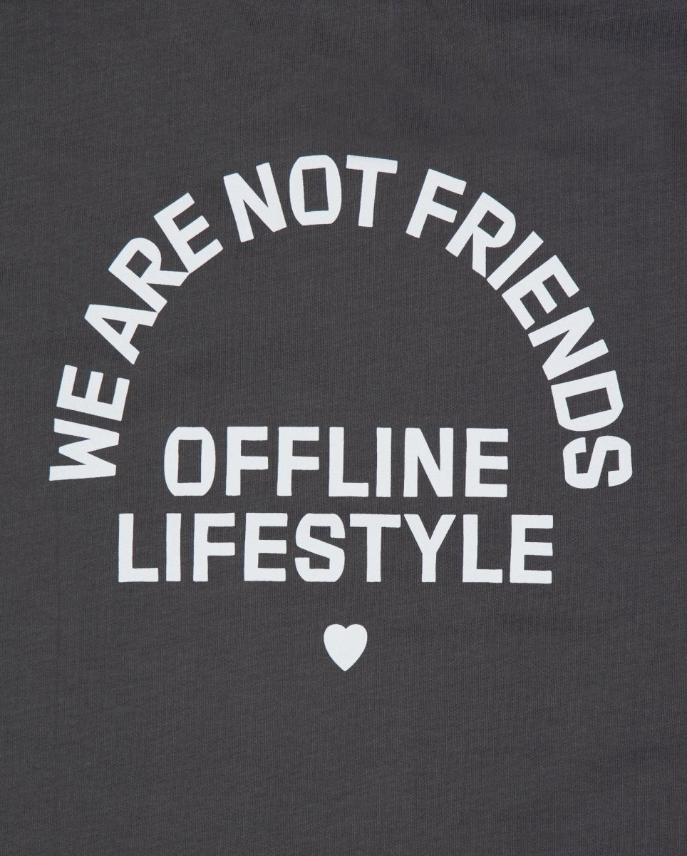 Camiseta We Are Not Friends Boxy Offline Love Gris Unisex WANFSS25-36