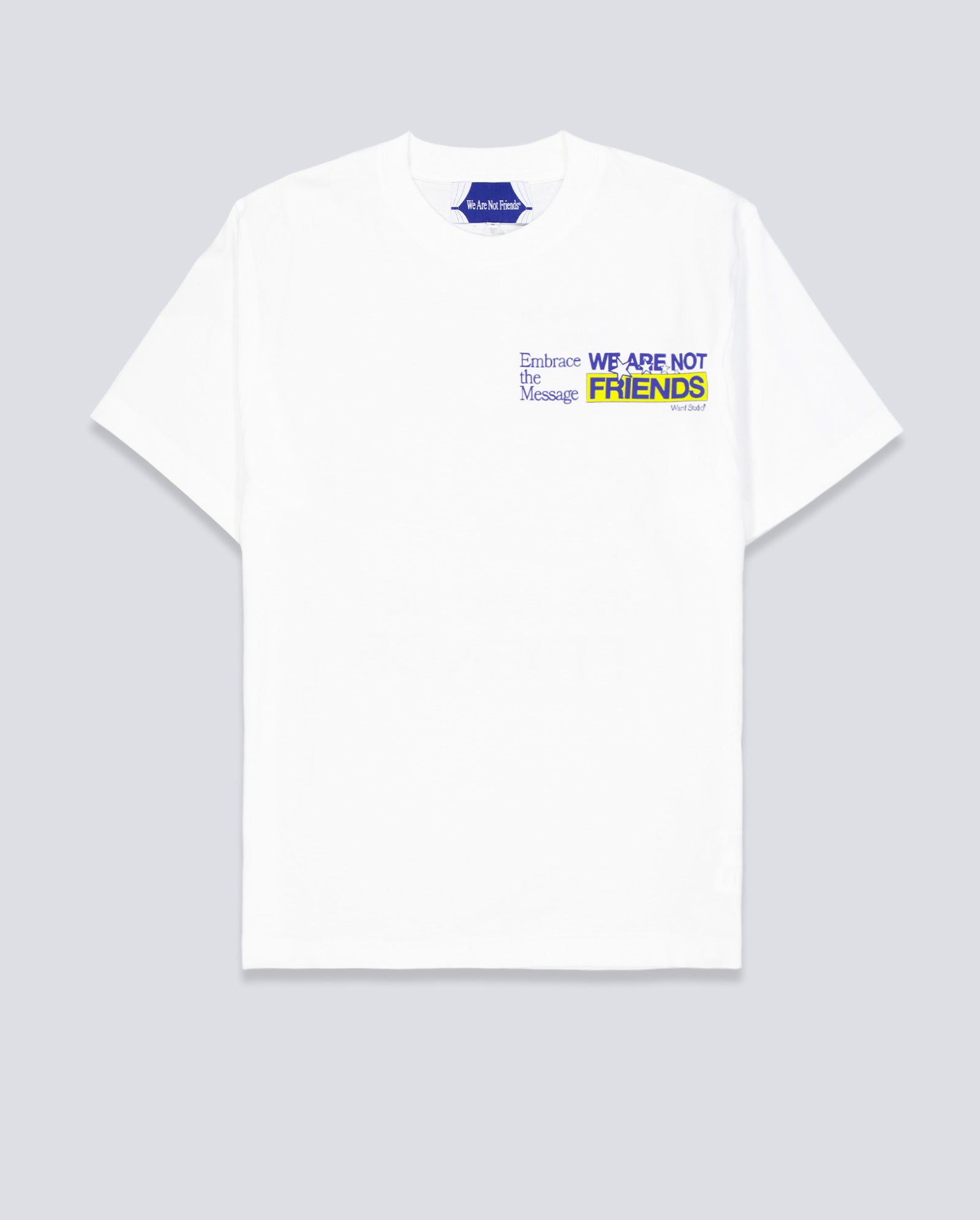 Camiseta We Are Not Friends Embrace Friends Blanco Unisex WANFSS26-05