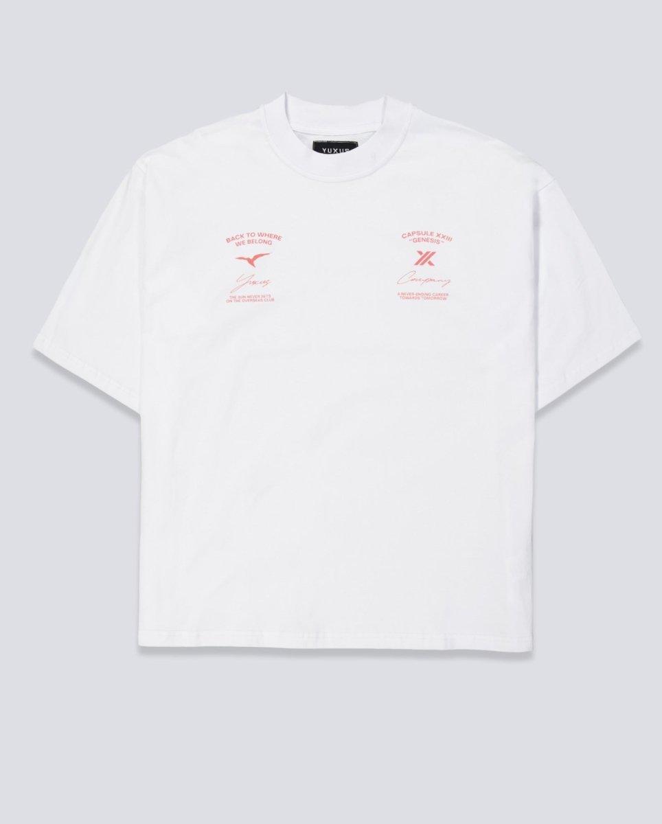Camiseta Yuxus Maple Genesis Blanco y Rojo Unisex 04-26-GENESIS-M