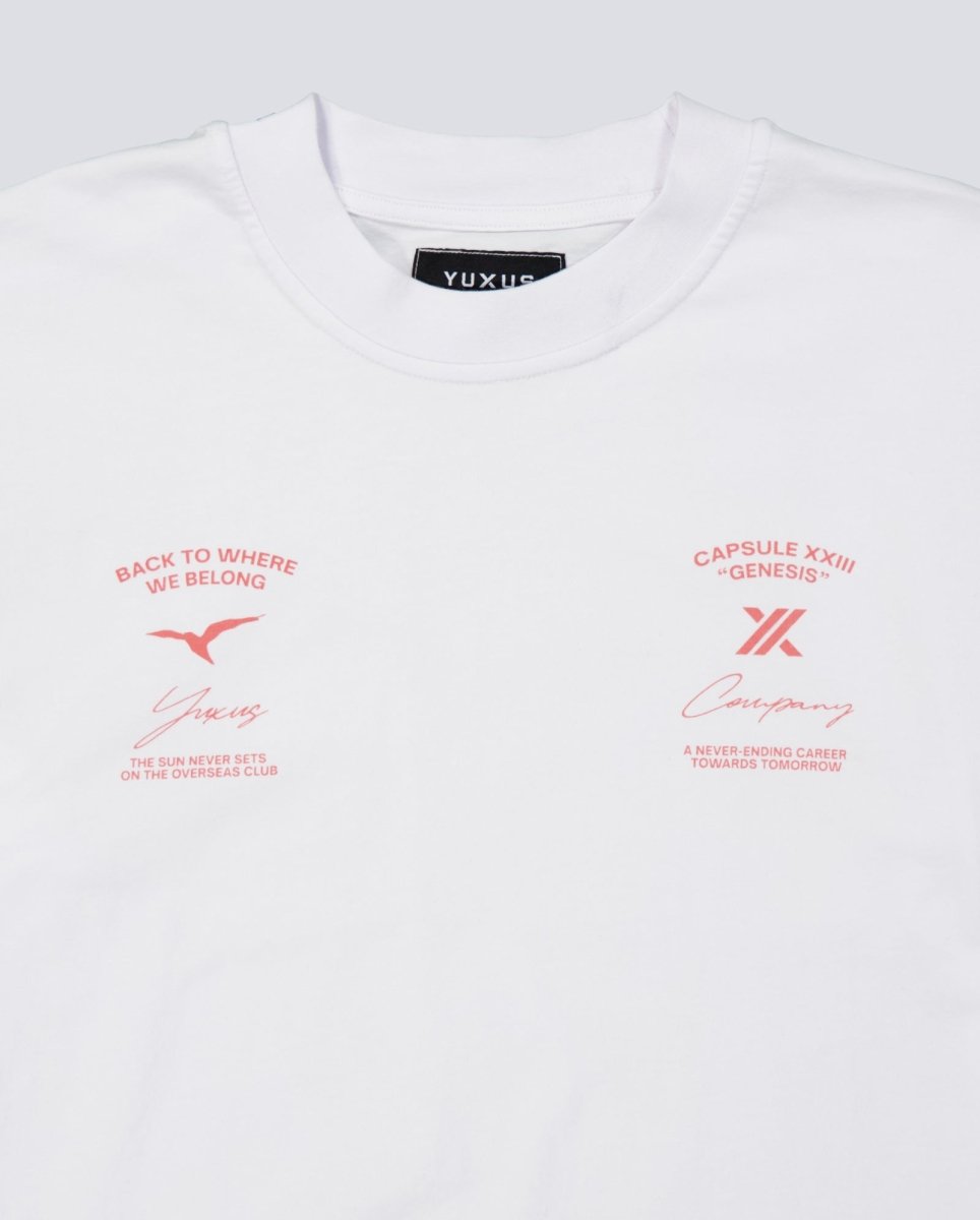 Camiseta Yuxus Maple Genesis Blanco y Rojo Unisex 04-26-GENESIS-M