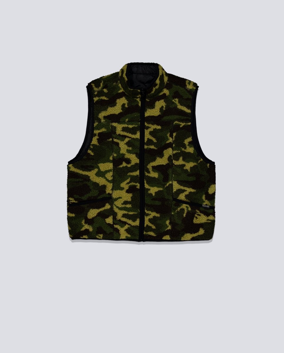 Chaleco Pleasures Feliz Reversible Vest Camuflaje Y Negro Hombre