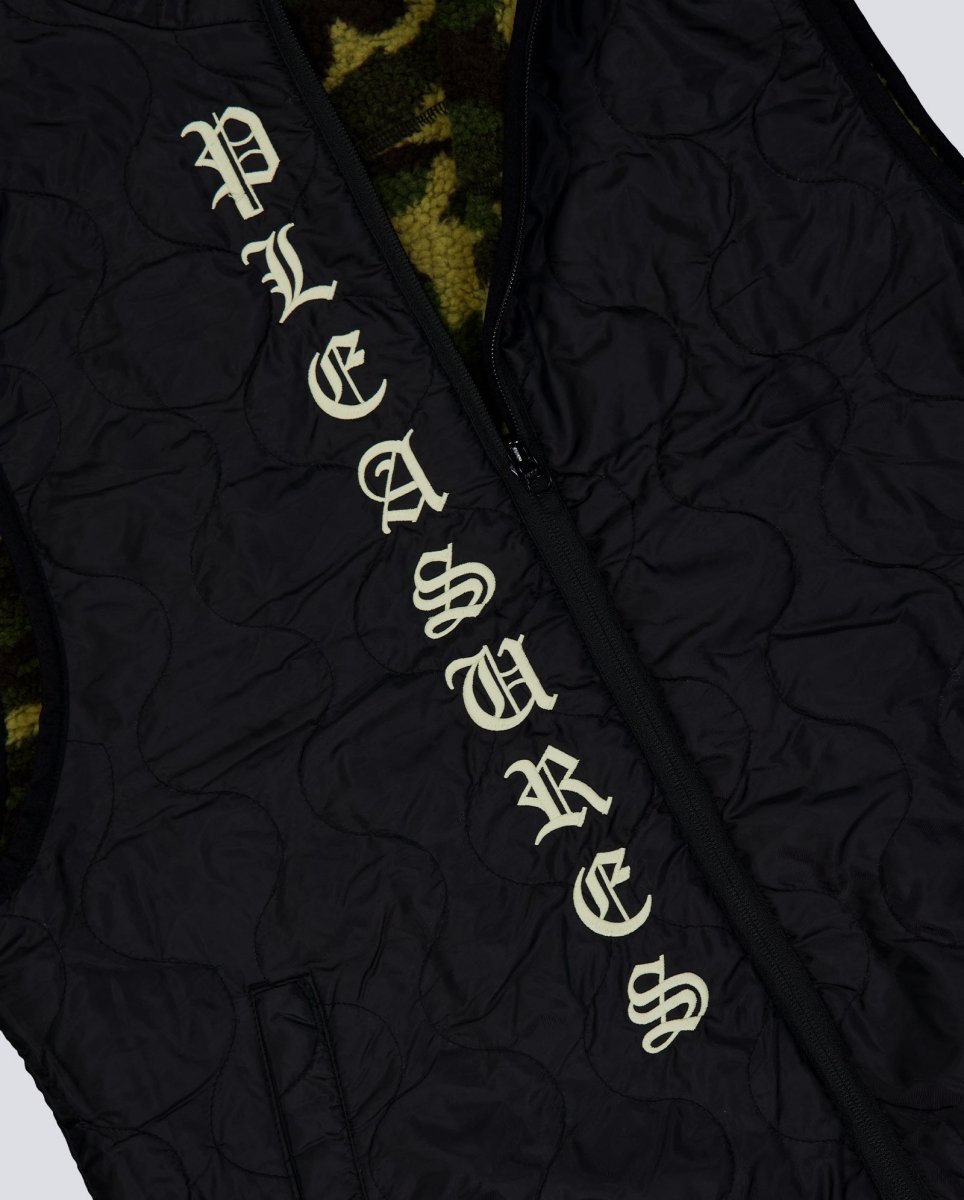 Chaleco Pleasures Feliz Reversible Vest Camuflaje Y Negro Hombre
