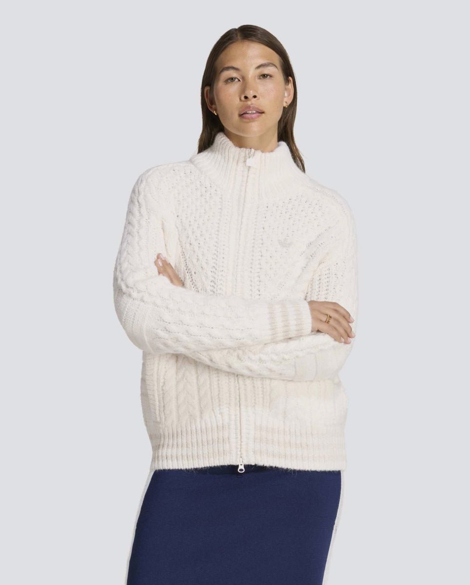 Chaqueta Adidas Firebird Punto Trenzado Blanca Mujer KT2290