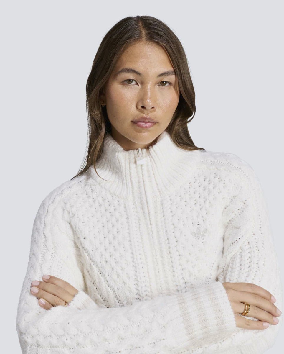 Chaqueta Adidas Firebird Punto Trenzado Blanca Mujer KT2290