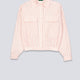 Chaqueta Lacoste de Seersucker de Rayas Blanco Y Rosa Mujer