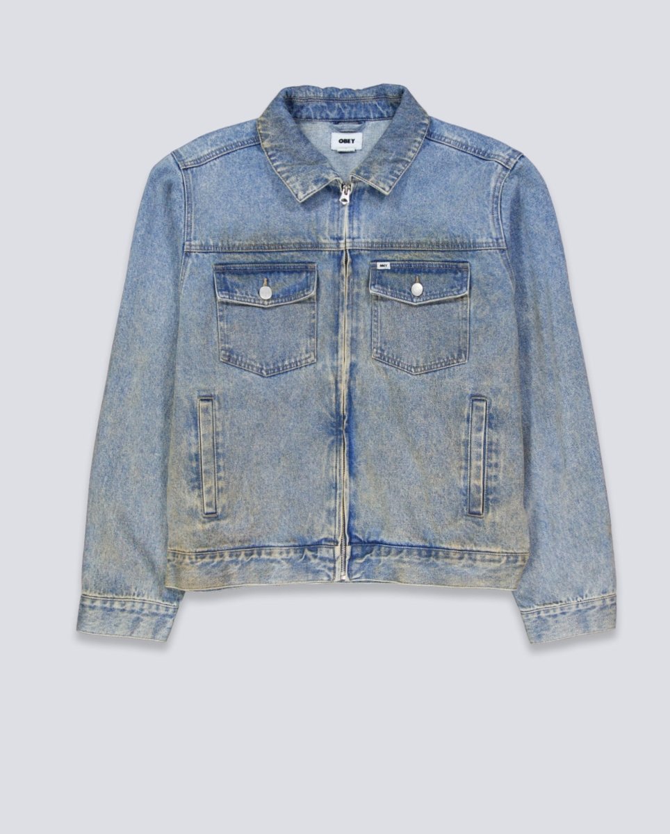 Chaqueta Obey Base Trucker Azul Hombre 121800615-HVLI