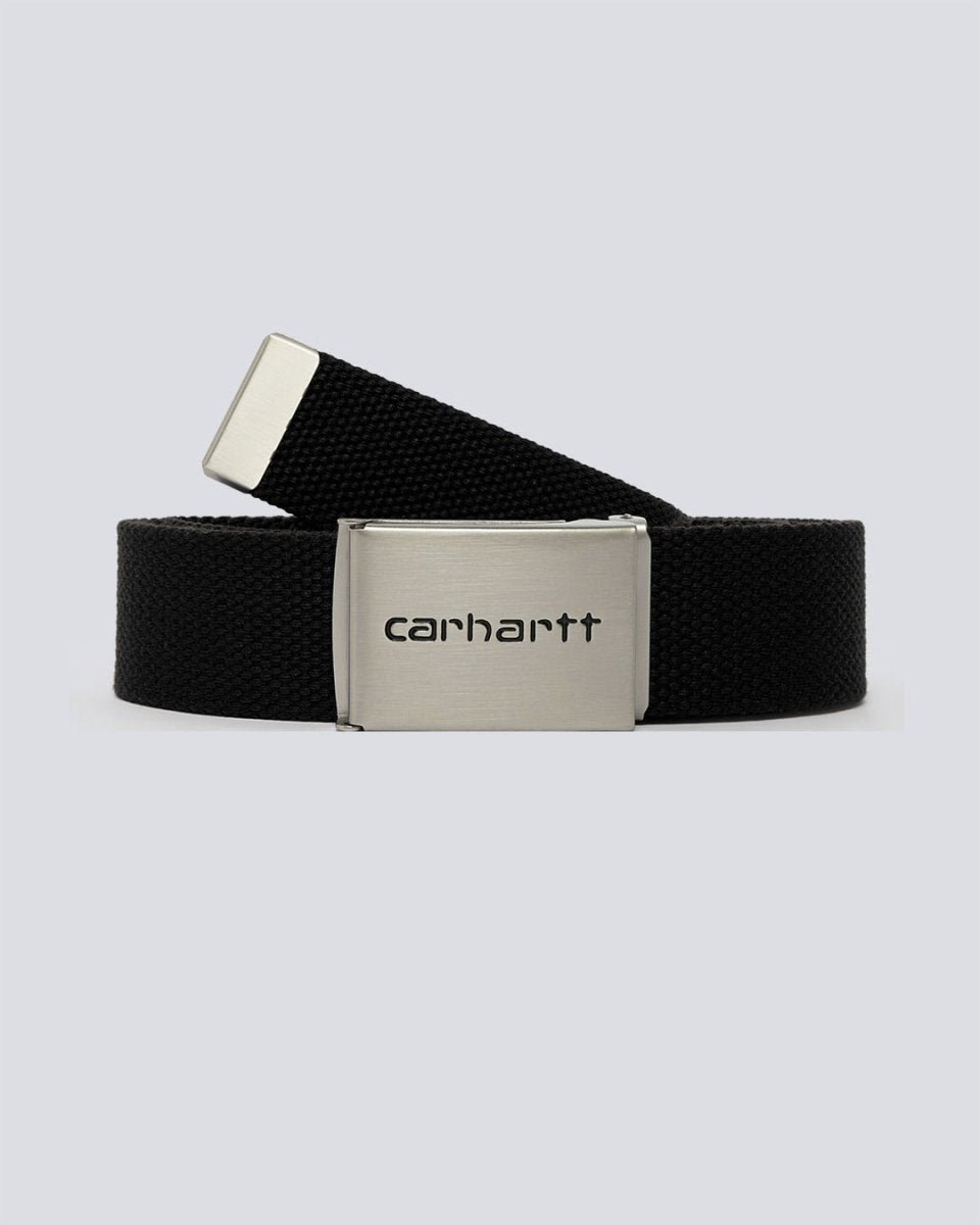 Cinturón Carhartt Wip Clip Belt Chrome Negro Unisex I019176-89XX