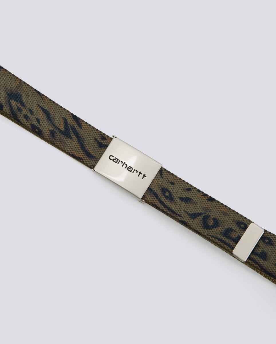 Cinturón Carhartt Wip Clip Belt Chrome Verde Unisex I019176-3TPXX