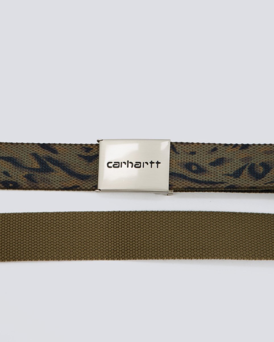 Cinturón Carhartt Wip Clip Belt Chrome Verde Unisex I019176-3TPXX
