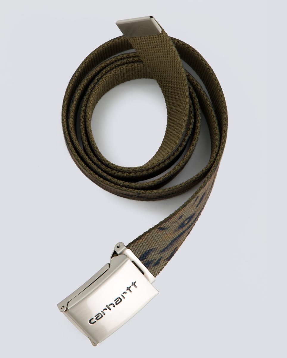 Cinturón Carhartt Wip Clip Belt Chrome Verde Unisex I019176-3TPXX