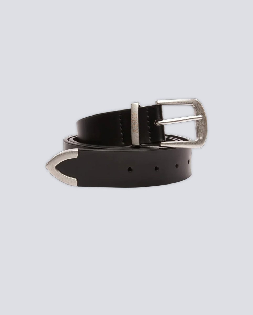 Cinturón Obey Leather Belt Negro Unisex 100050040-BLK