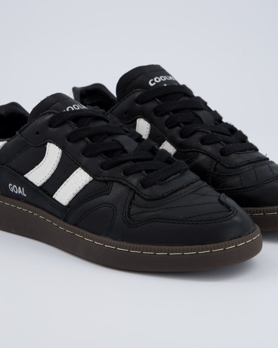 Coolway Goal Black Leather Mujer Zapatillas