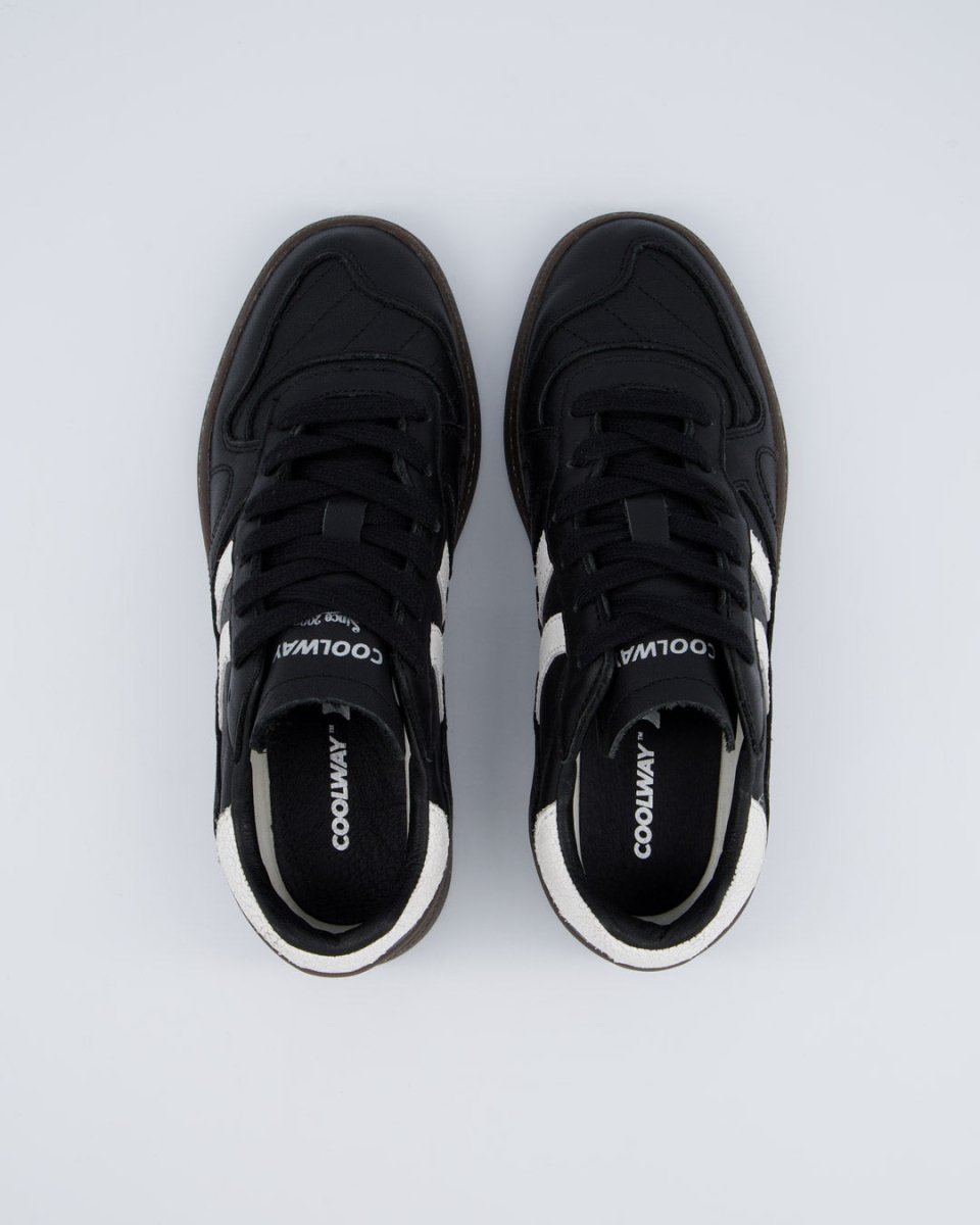 Coolway Goal Black Leather Mujer Zapatillas
