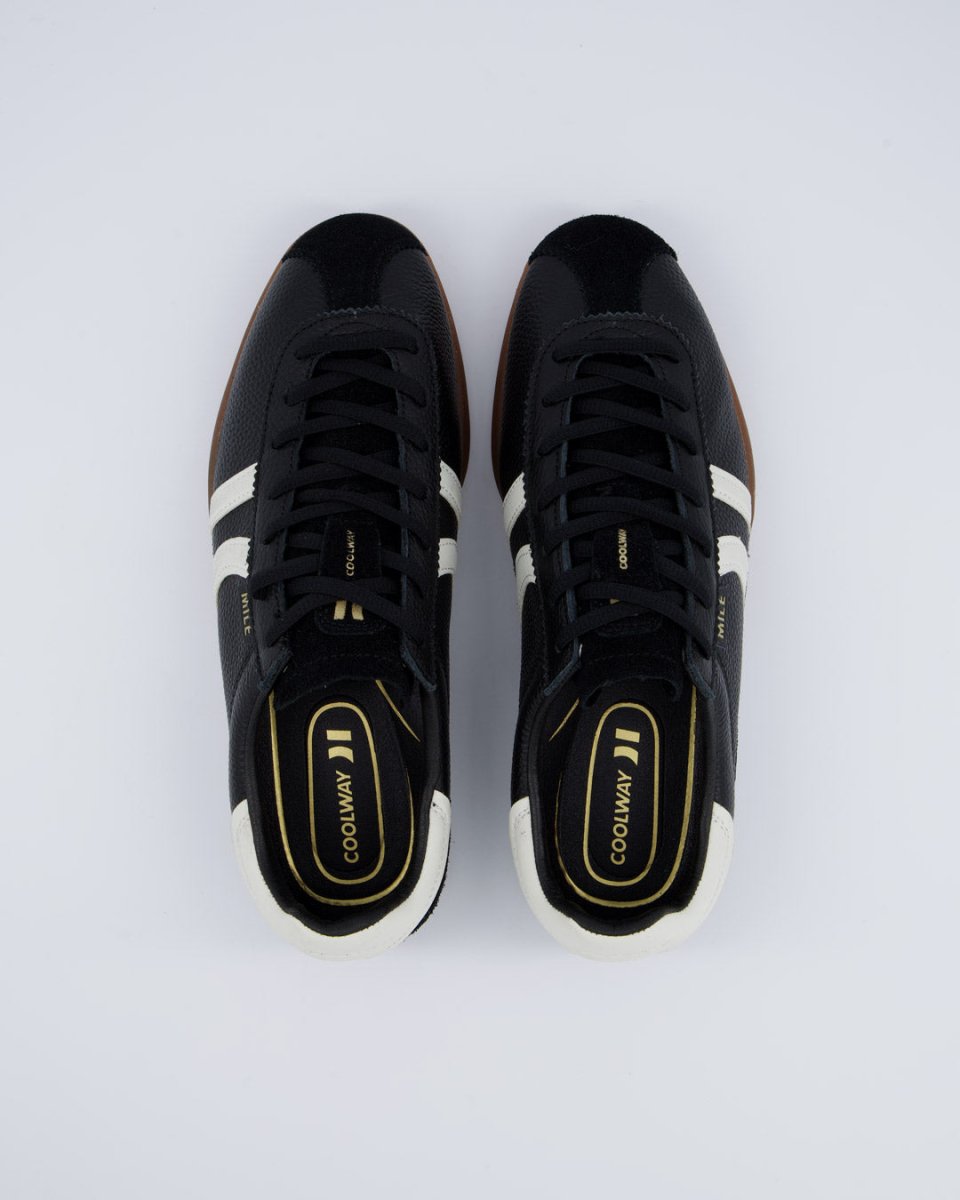 Coolway Mile Black Leather Mujer Zapatillas