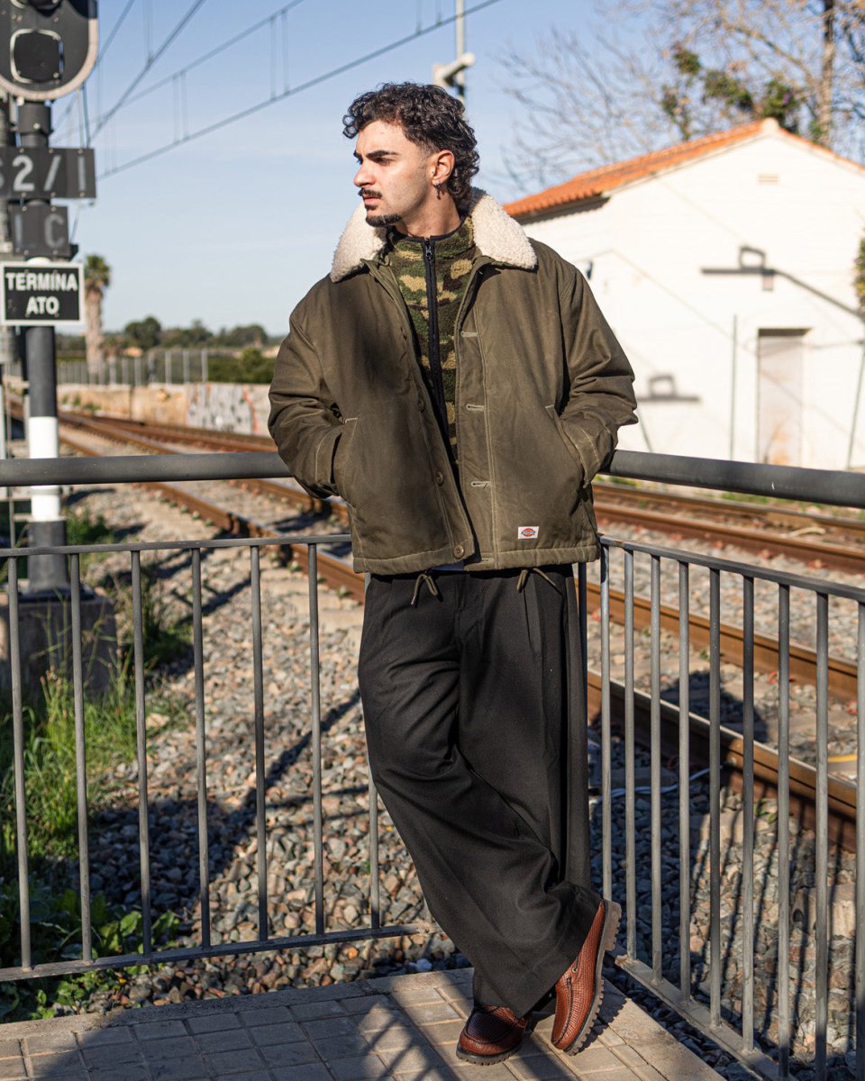 Chaqueta Dickies Sangrey Waxed Verde Militar Hombre