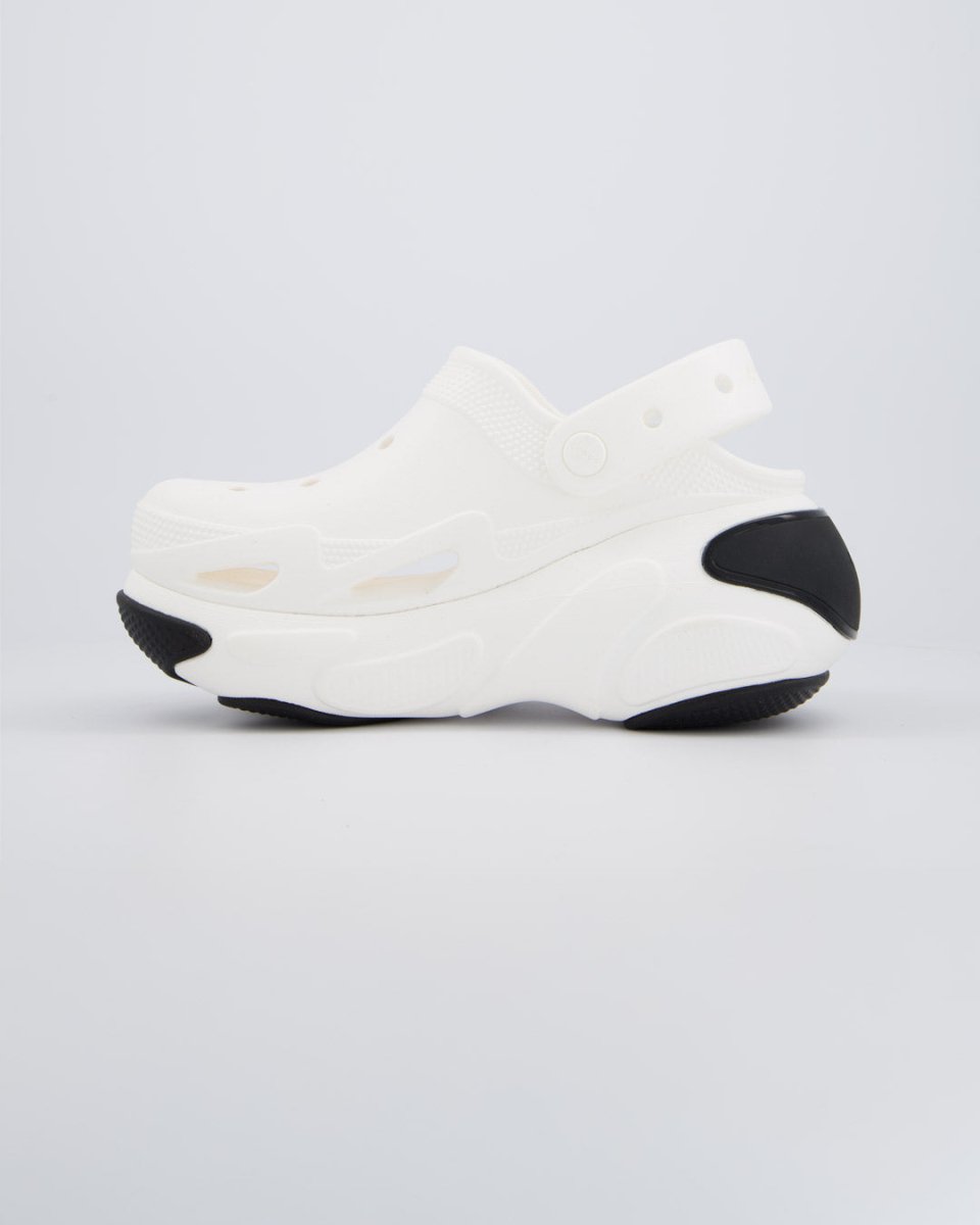 Crocs Bubble Crush Clog Blanco y Negro Mujer zuecos