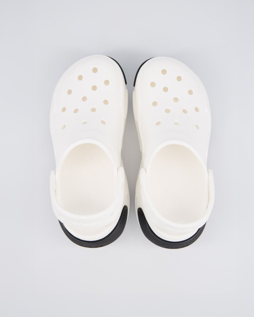 Crocs Bubble Crush Clog Blanco y Negro Mujer zuecos