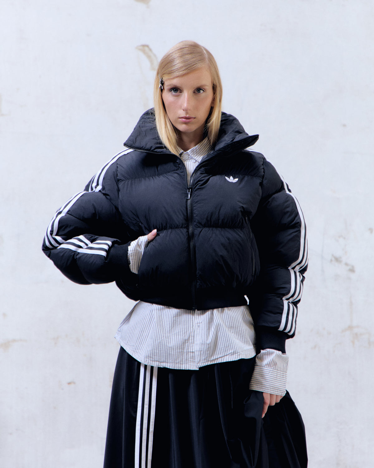 Chaqueta Puffer Adidas Originals Adicolor Negro Mujer