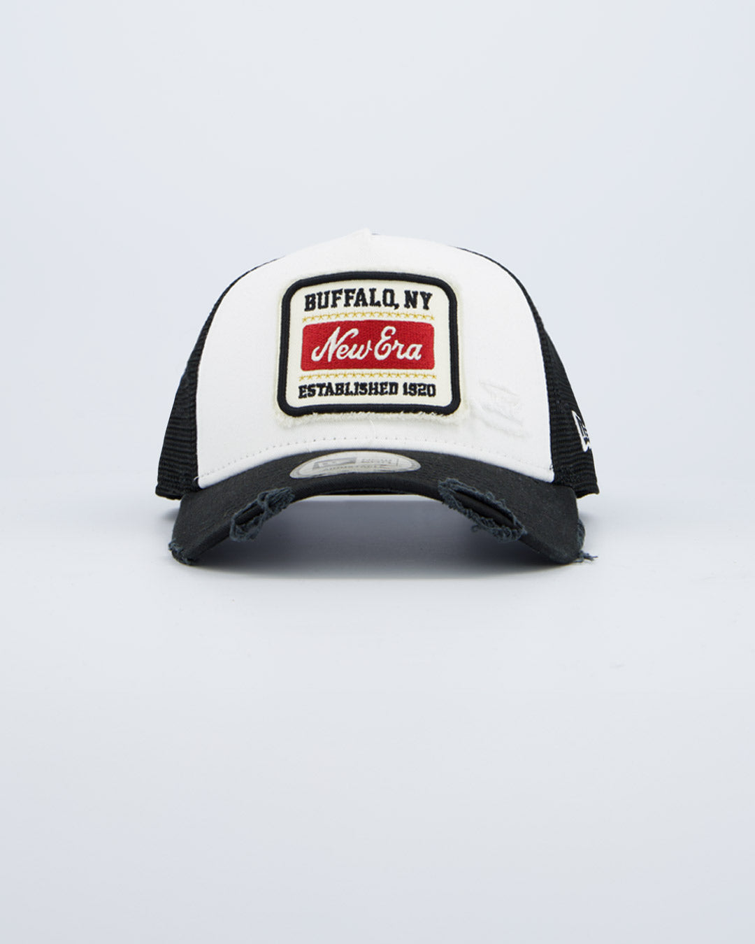 Gorra New Era Patch Distressed Negro Y Blanco Unisex
