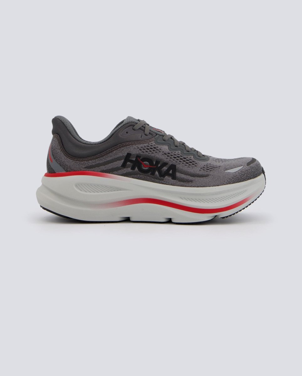 Hoka Bondi 9 Gris Y Rojo Hombre 1162011-SRY zapatillas
