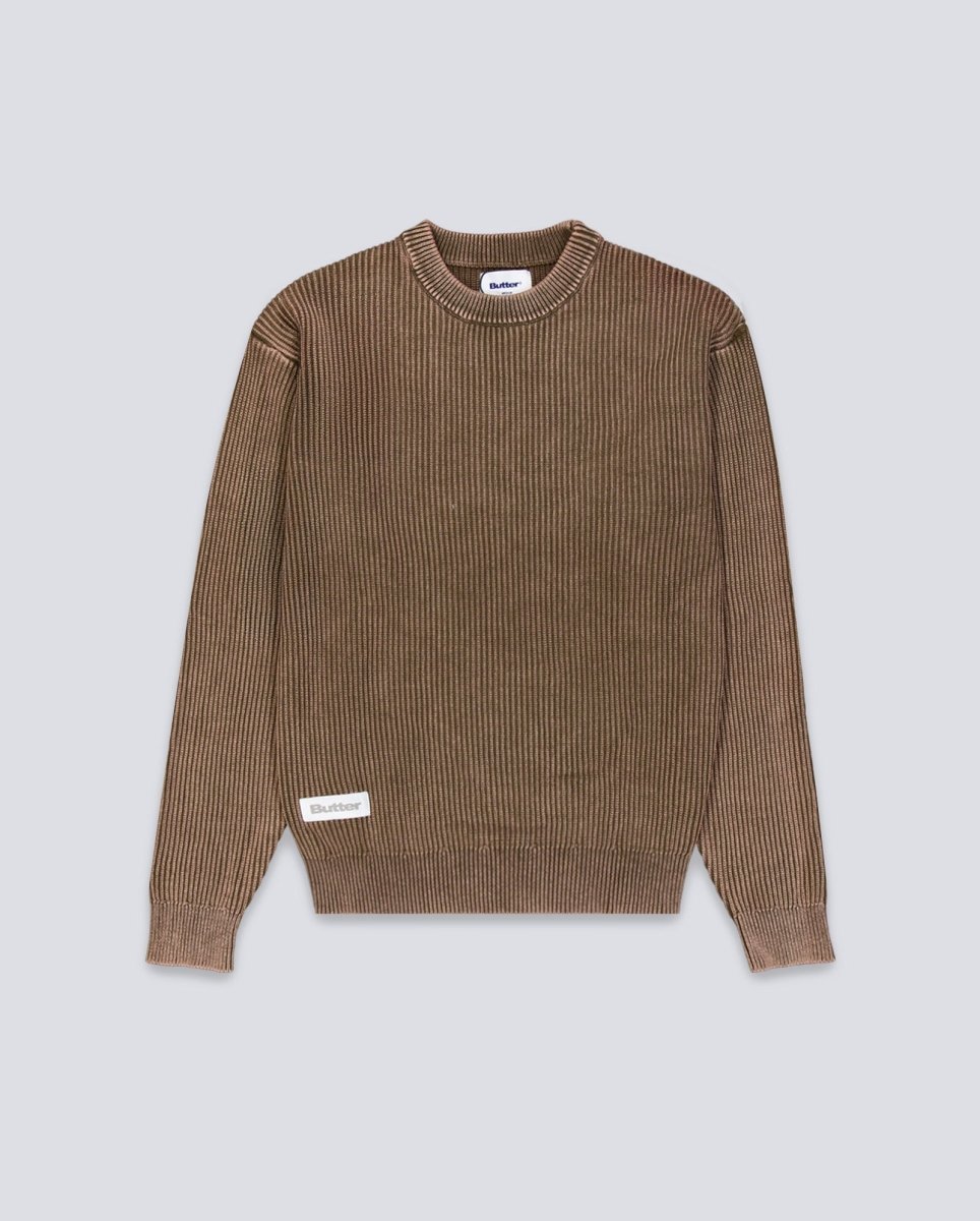 Jersey Butter Goods Bleach Knit Sweater Marrón Hombre BGQ3253101