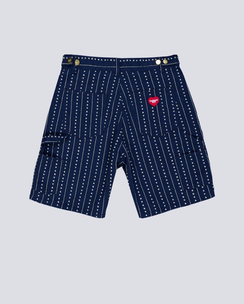 Pantalón Corto Carhartt Wdrewe Corazones Azul Mujer I034834-2RU02